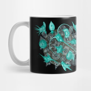 Ernst Haeckel Aqua Peridinea on Cerulean Diatoms Mug